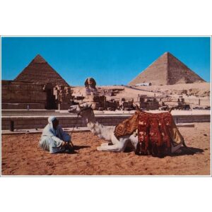 Egipt Giza Sfinks i paramida Cheopsa