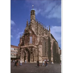 Norymberga rynek Główny z kościołem Mariackim