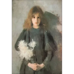 Olga Boznańska – Dziewczynka z chryzantemami