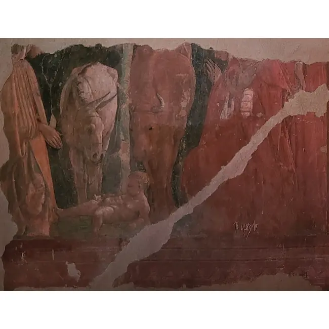 Byk w sztuce i historii Paolo Uccello – Fresk: Adoracja Dzieciątka