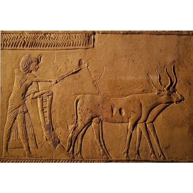Byk w sztuce i historii Płaskorzeźba generała Horemheb z jego grobowca