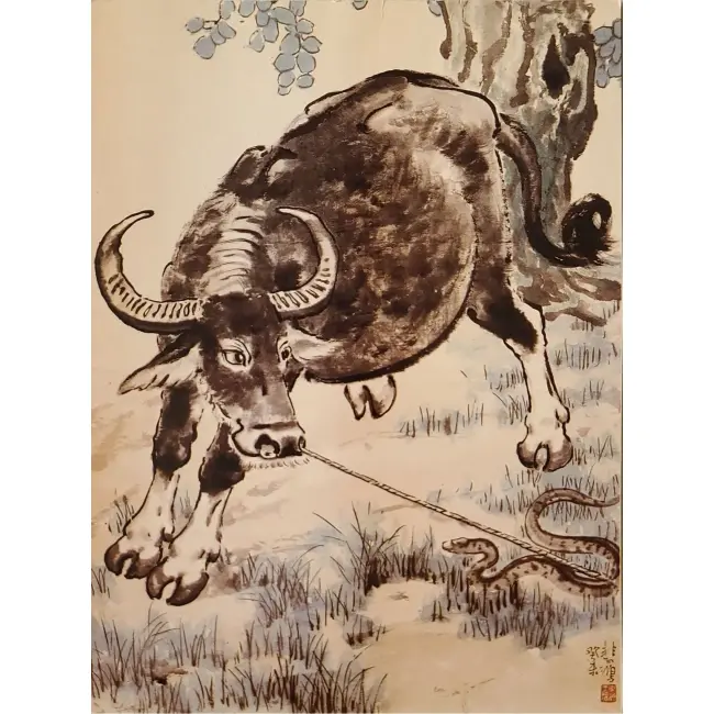 Byk w sztuce i historii Xu Beihong – Demon Bawół i Duch Wąż