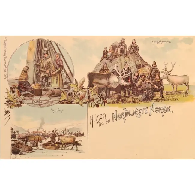 Jeleń w sztuce: Karl Jaeger Collection – litografia „Pozdrowienia z Norwegii”